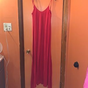 *3 for $25* Loveappella Red Summer Maxi Tank Dress Size Medium w/ stretch